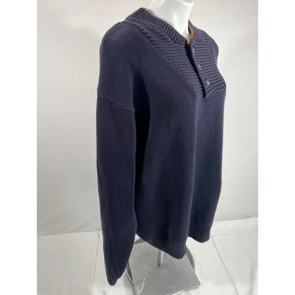 Banana Republic Men's XL Cotton 1/4 Button Henley Pullover Sweater
